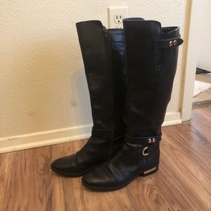 Vince Camuto Black Leather Riding Boots Sz 6.5